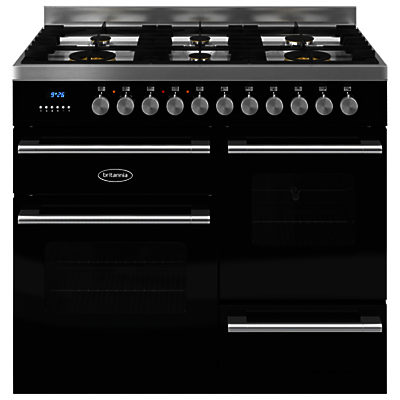Britannia RC-10XGG-DE Delphi Dual Fuel Range Cooker Gloss Black